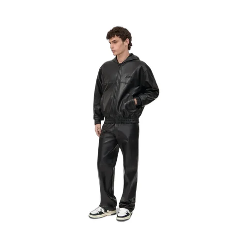 Leather Track Pant - Black
