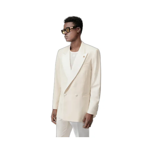 Ma Double-Breasted Blazer - Alabaster