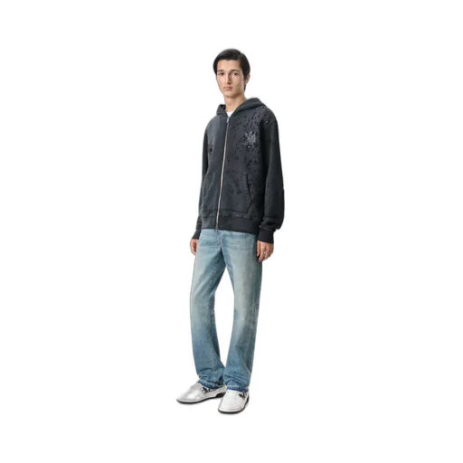 Ma Logo Shotgun Zip Hoodie - Faded Black