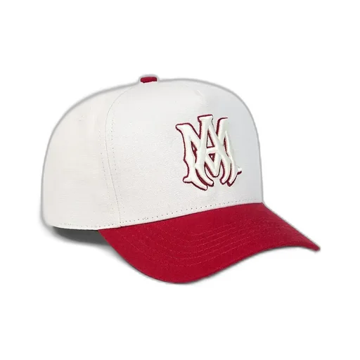 Ma Outline Two Tone Canvas Hat - Red Rose
