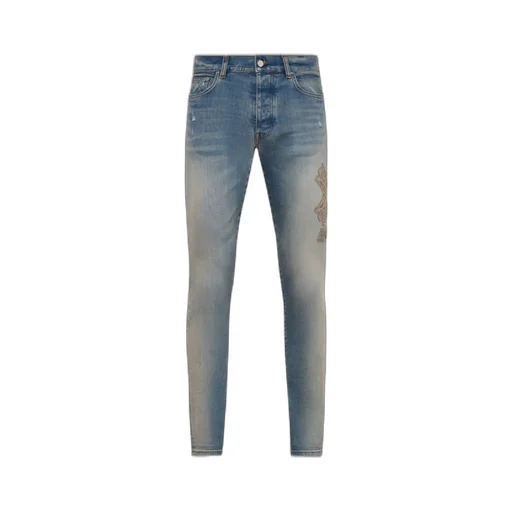 Ma Quad Applique Skinny Jean - Dust Indigo