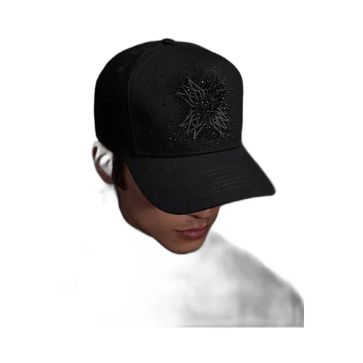 Ma Quad Crystal Canvas Hat - Black