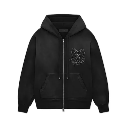 Ma Quad Crystal Zip Hoodie - Black