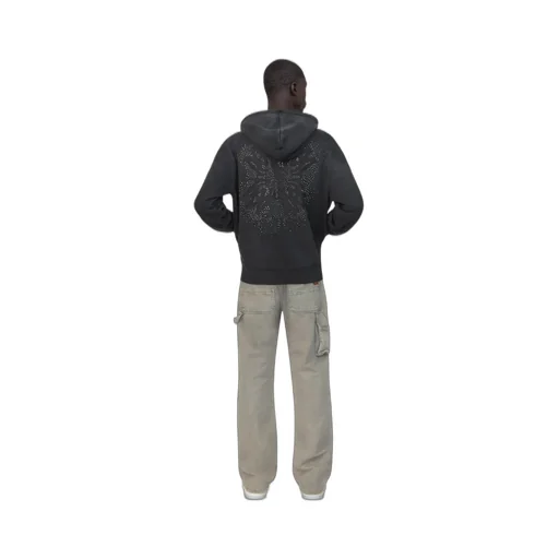Ma Quad Crystal Zip Hoodie - Black