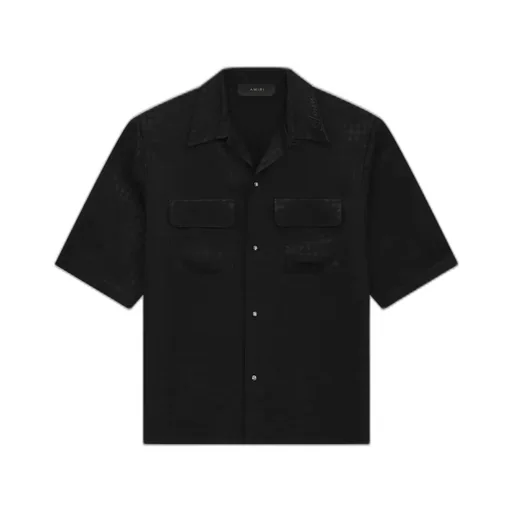 Ma Quad Jacquard Camp Shirt - Black