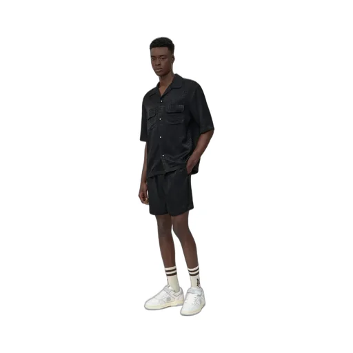 Ma Quad Jacquard Camp Shirt - Black
