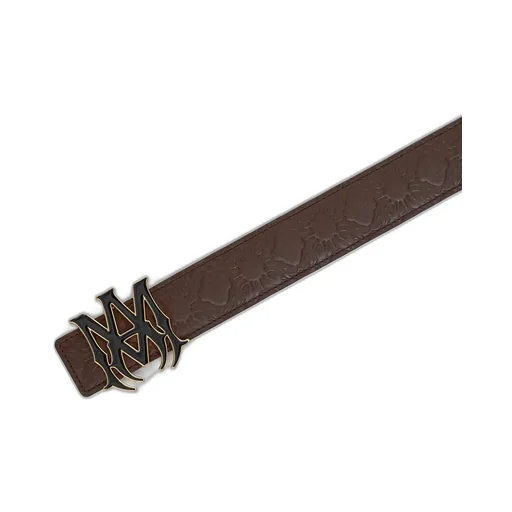 Ma Quad Leather 4Cm Belt - Dark Brown