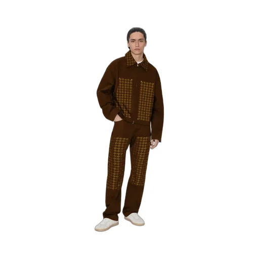 Ma Quad Jacquard Work Jacket - Dark Brown