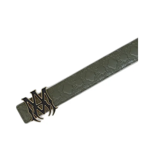 Ma Quad Leather 4Cm Belt - Dark Sage