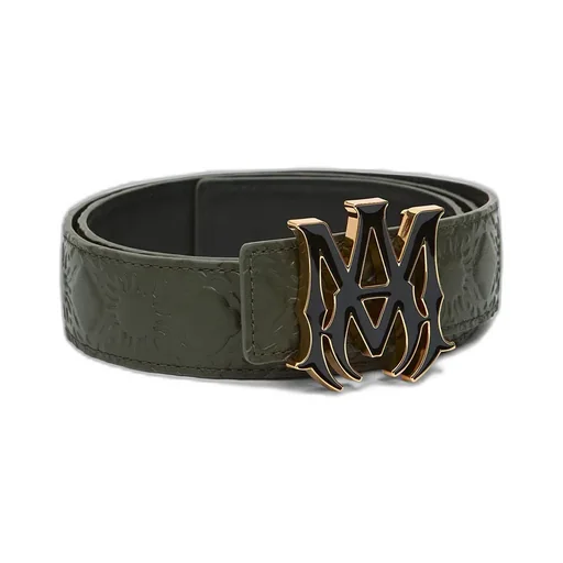 Ma Quad Leather 4Cm Belt - Dark Sage