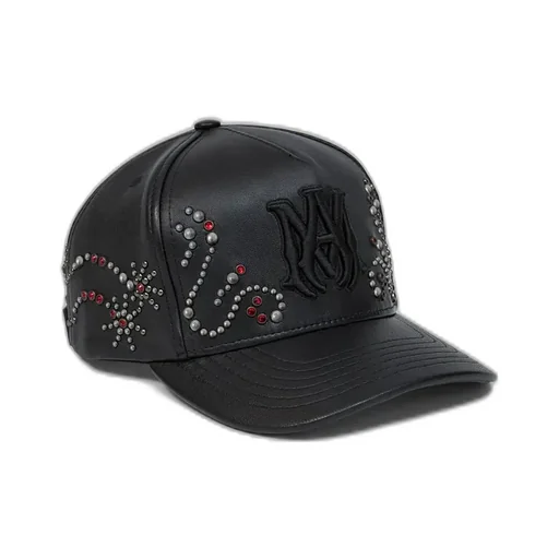 Ma Stud Leather Hat - Black