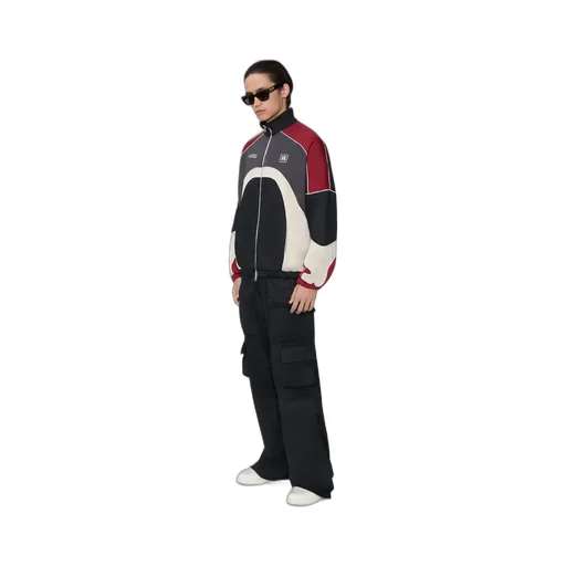 Oversized Panel Track Jacket - Black