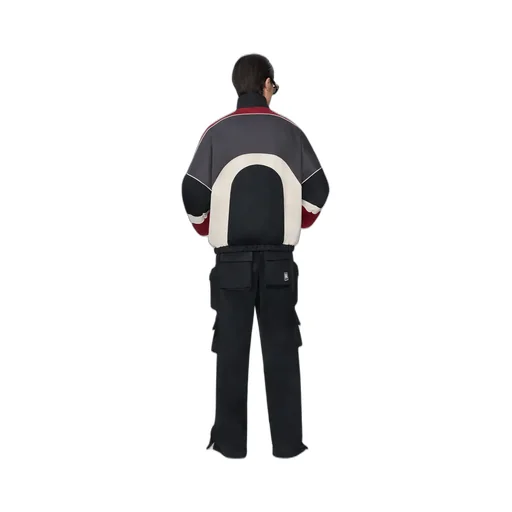 Oversized Panel Track Jacket - Black