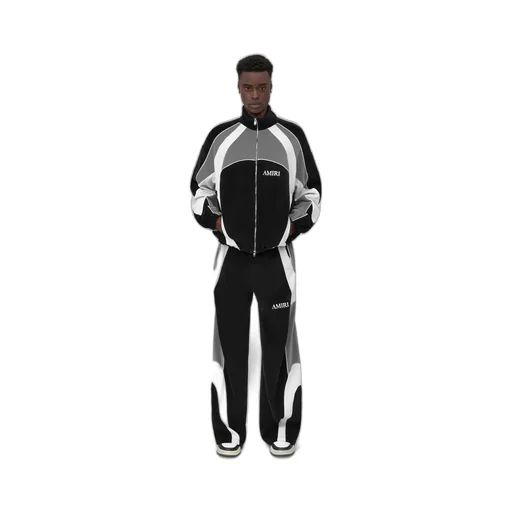 Oversized Panel Track Jacket - Black