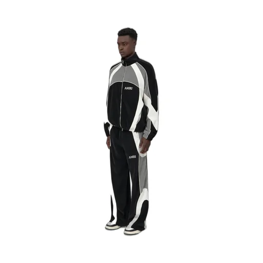 Oversized Panel Track Jacket - Black