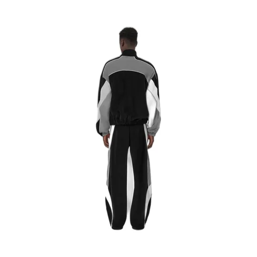 Oversized Panel Track Jacket - Black