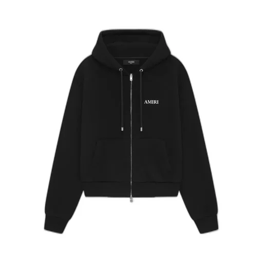 Relaxed Zip Up Hoodie - Black