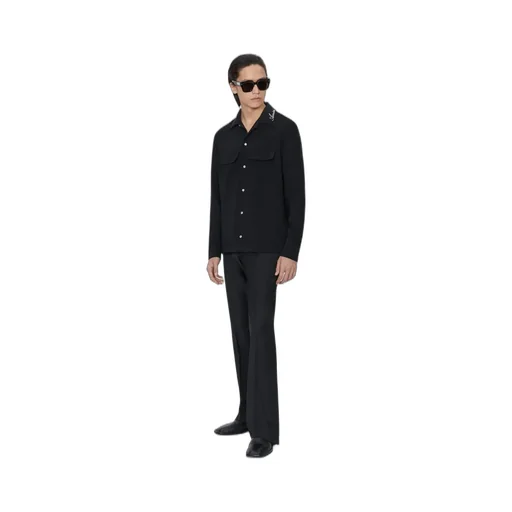 Round Pocket Dress Shirt - Black