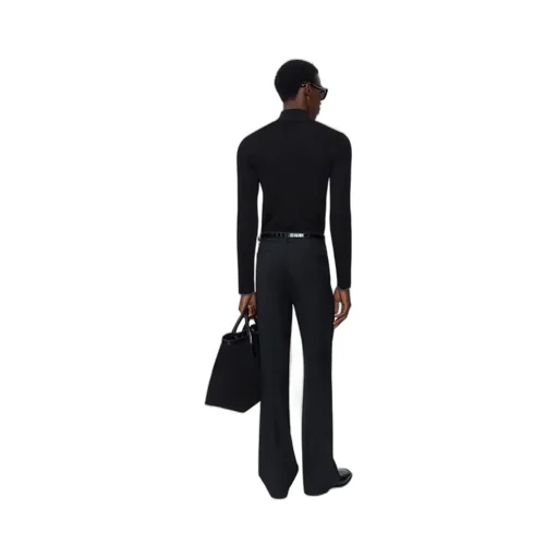 Script Mock Neck Sweater - Black