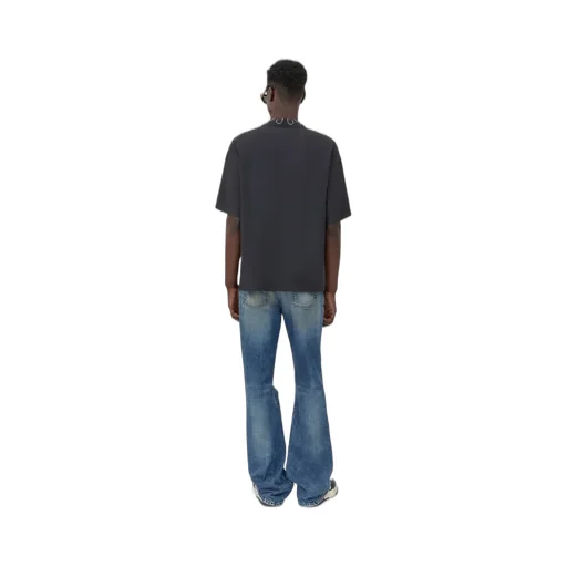 Slashed Boot Cut Jean - Denim Lapis