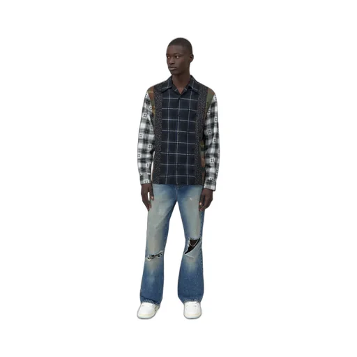 Spliced Ma Quad Flannel - Midnight Blue