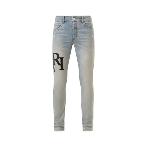 Staggered Logo Skinny Jean - Antique Indigo