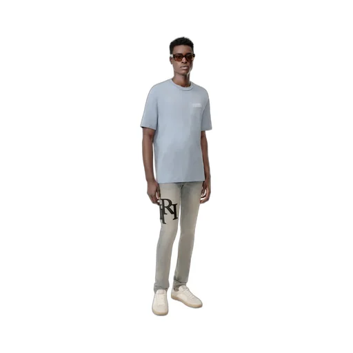 Staggered Logo Skinny Jean - Antique Indigo