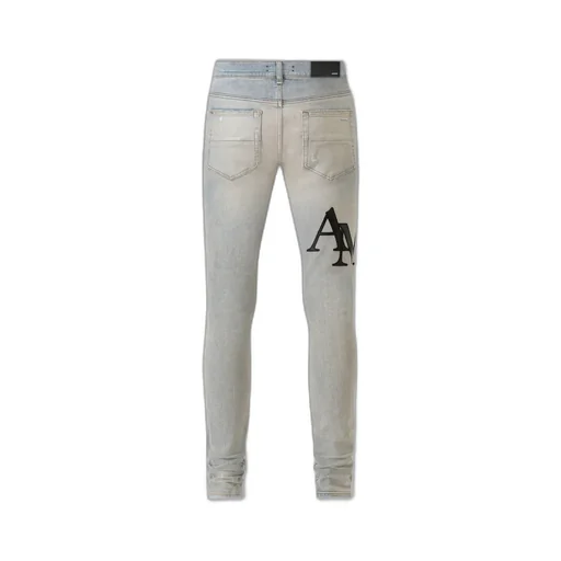Staggered Logo Skinny Jean - Antique Indigo
