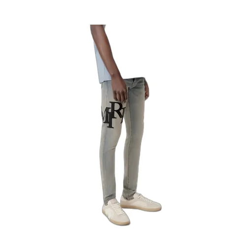 Staggered Logo Skinny Jean - Antique Indigo