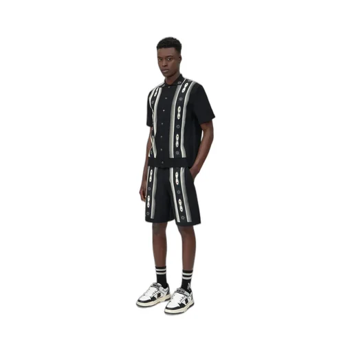 Stud Stripe Shirt - Black
