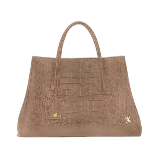 Suede Croc Honey 50 Tote - Dark Brown