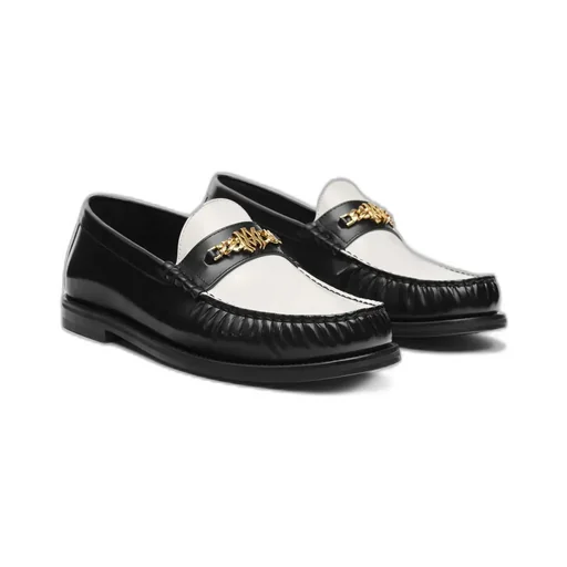 Two Tone Ma Chain Loafer - Black