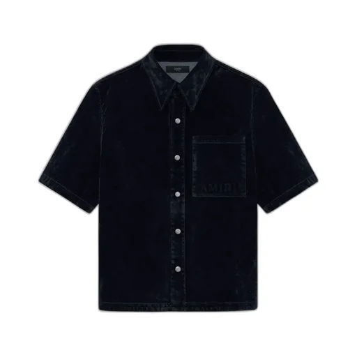 Velvet Camp Shirt - Black