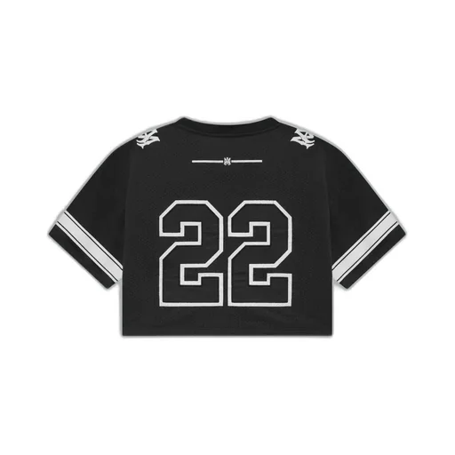 Women- 22 Cropped Mesh Tee - Black