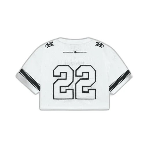 Women- 22 Cropped Mesh Tee - White