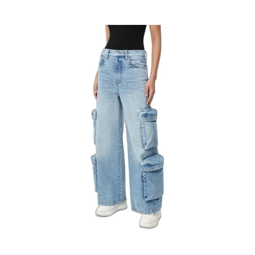 Women - Baggy Cargo Jean - Antique Indigo