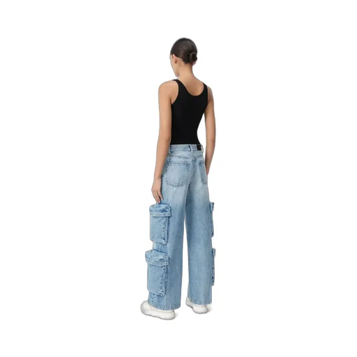 Women - Baggy Cargo Jean - Antique Indigo