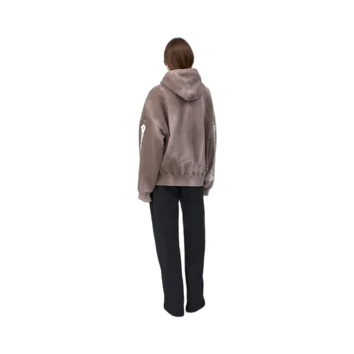 Women - Bones Studded Zip Hoodie - Dark Brown