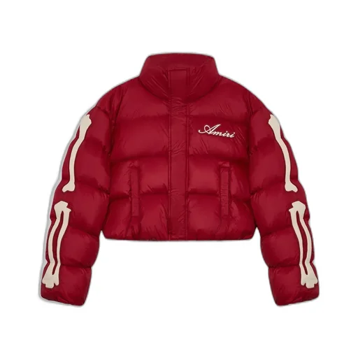 Women - Bones Cropped Down Jacket - Deep Red