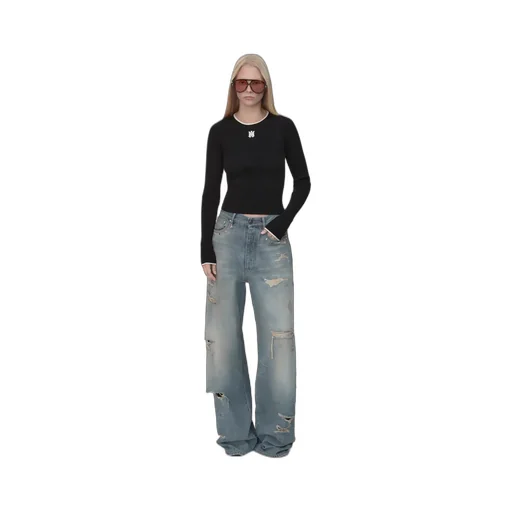 Women - Bones Studded Jean - Driftwood Blue