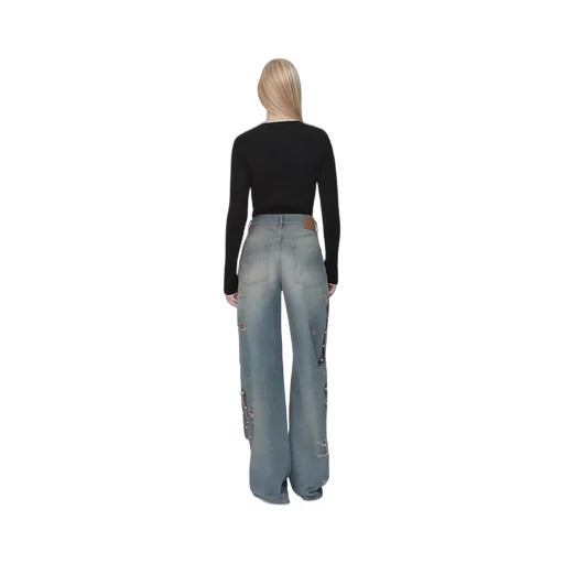 Women - Bones Studded Jean - Driftwood Blue