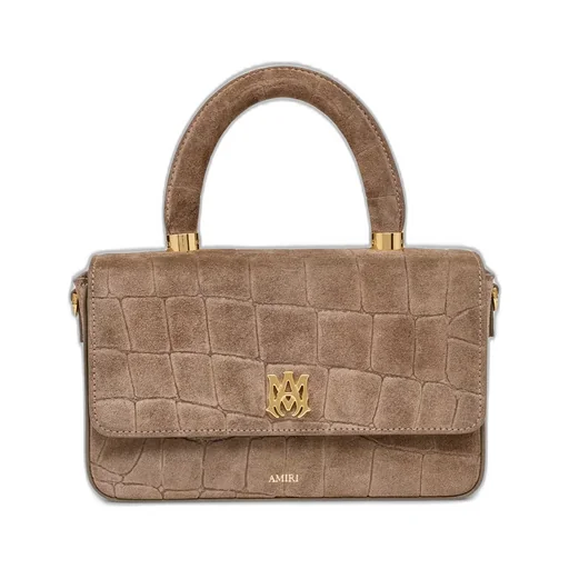 Women - Croc Suede Long Ma Bag - Dark Brown