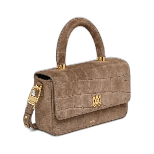 Women - Croc Suede Long Ma Bag - Dark Brown