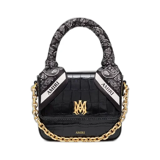 Women - Croc Embossed Micro Ma Bag - Black