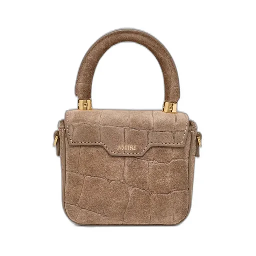 Women - Croc Suede Nano Ma Bag - Dark Brown