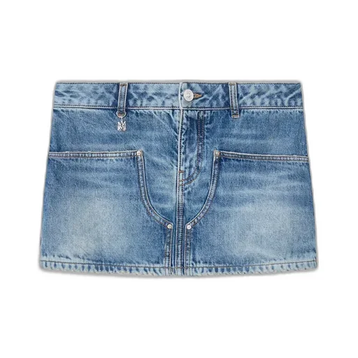 Women - Denim Carpenter Mini Skirt - Classic Antique Indigo