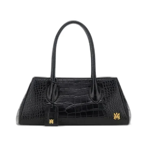 Women - Embossed Croc Honey 40 Shoulder - Black