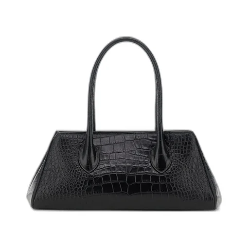 Women - Embossed Croc Honey 40 Shoulder - Black