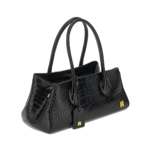 Women - Embossed Croc Honey 40 Shoulder - Black