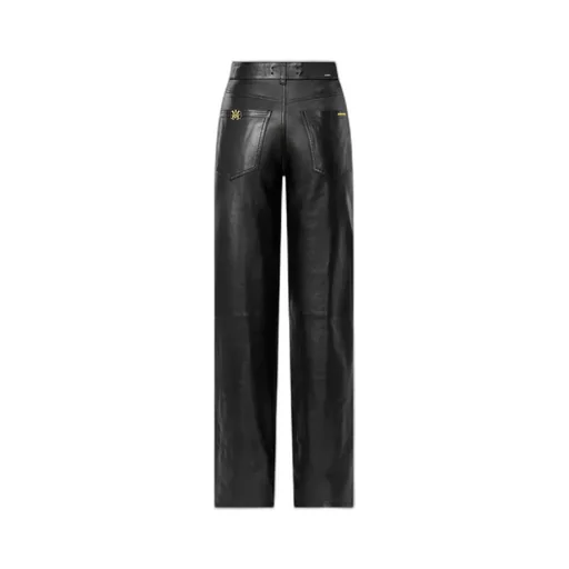 Women - Leather Straight Pant - Black